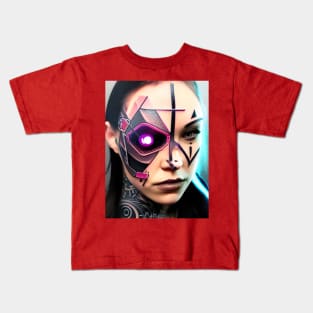 Enhanced Cyberpunk Woman Kids T-Shirt